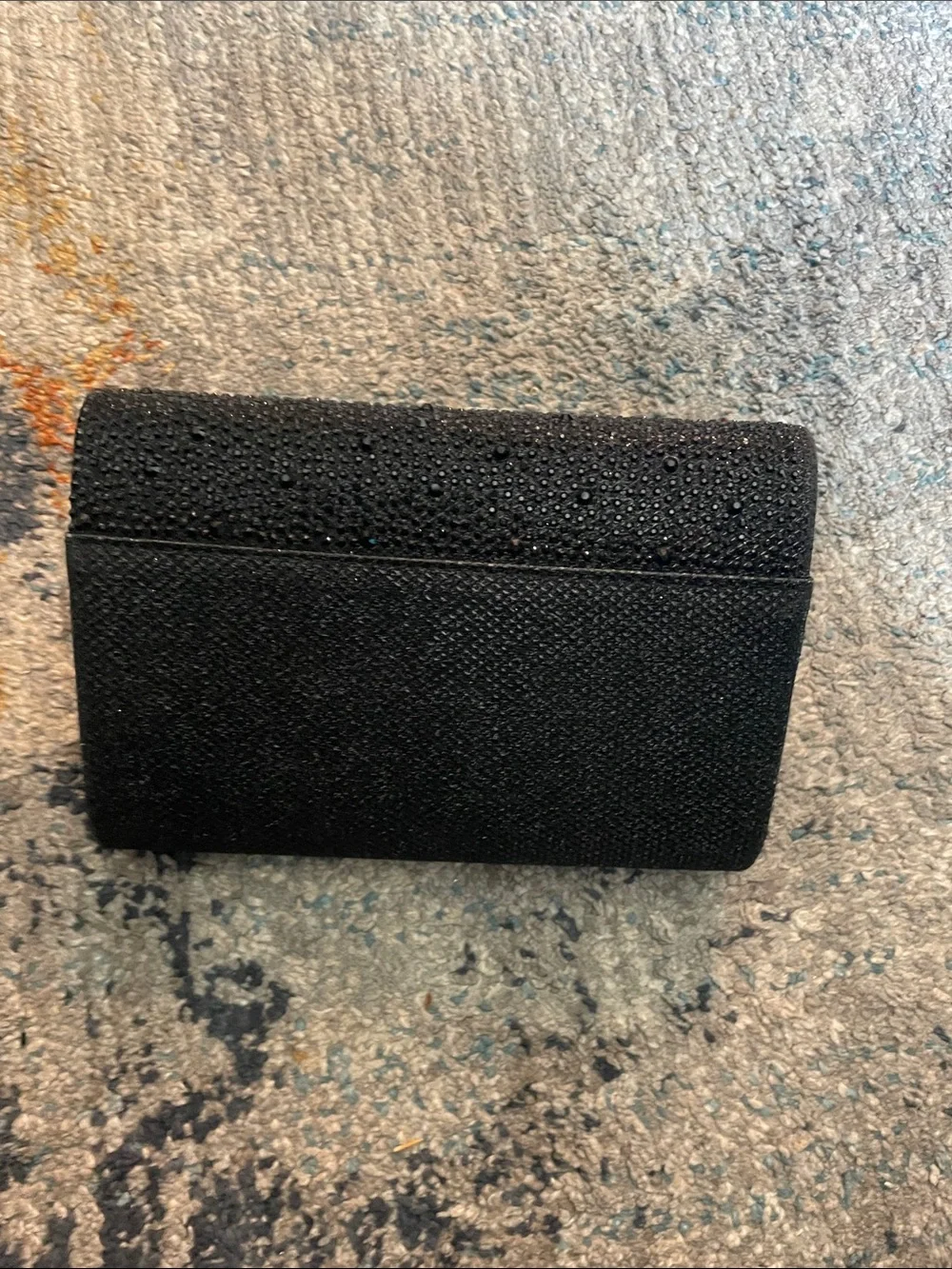 INC International Concepts Black Beaded Bow Clutch